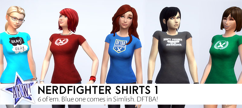 Sims 4 - Nerdfighter DFTBA shirts pack